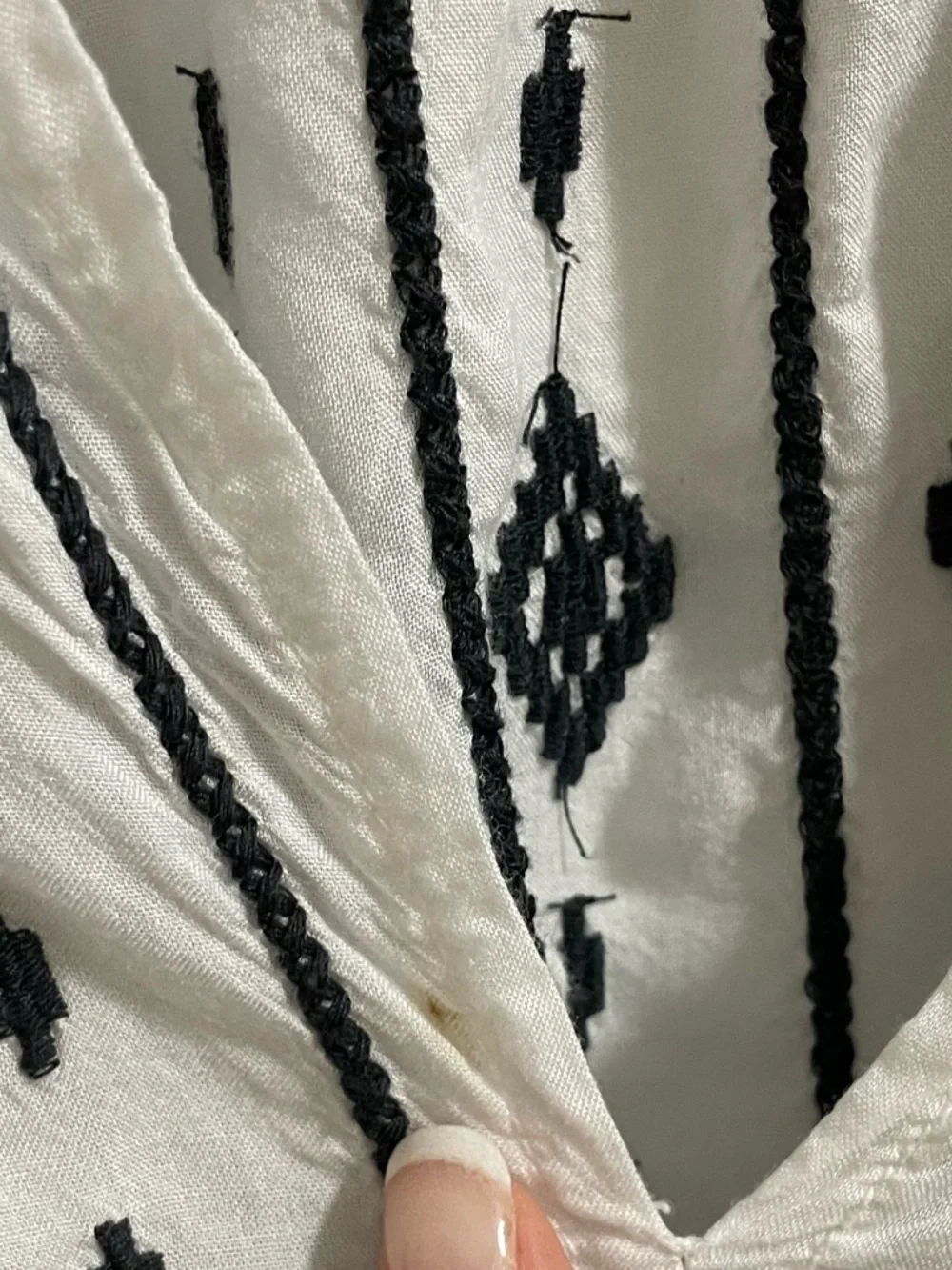 Roller Rabbit Boho Black & White Peasant Blouse - Lightweight Women's Top -as is
